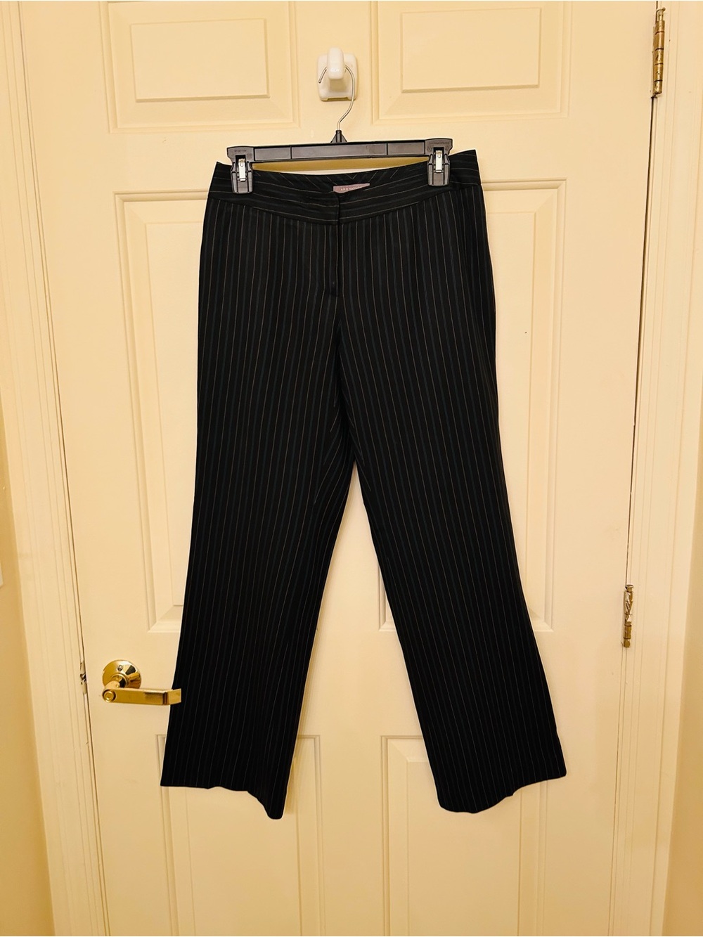 Ann Taylor Black Pinstripe Trousers